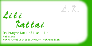 lili kallai business card